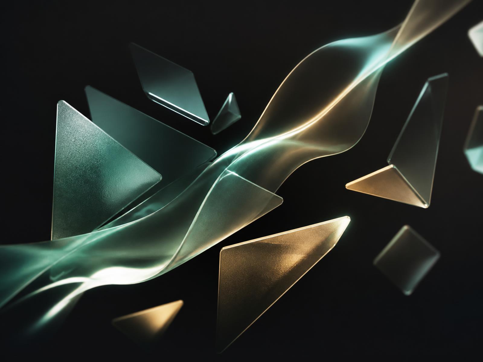 Abstract glass forms representing creator ventures